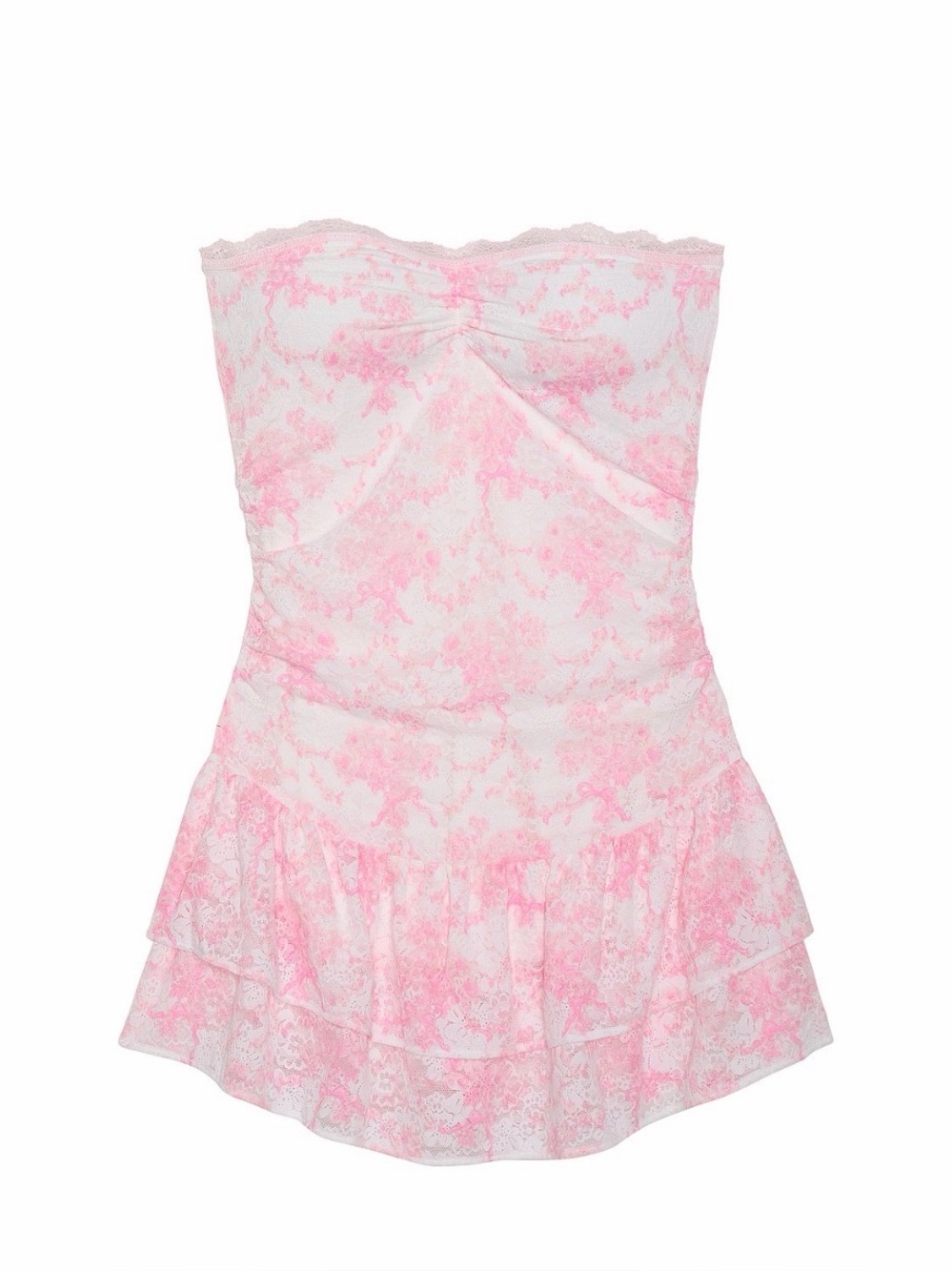 Love Shack Fancy/ VS Pink collab - Strapless Pink Lace Chemise